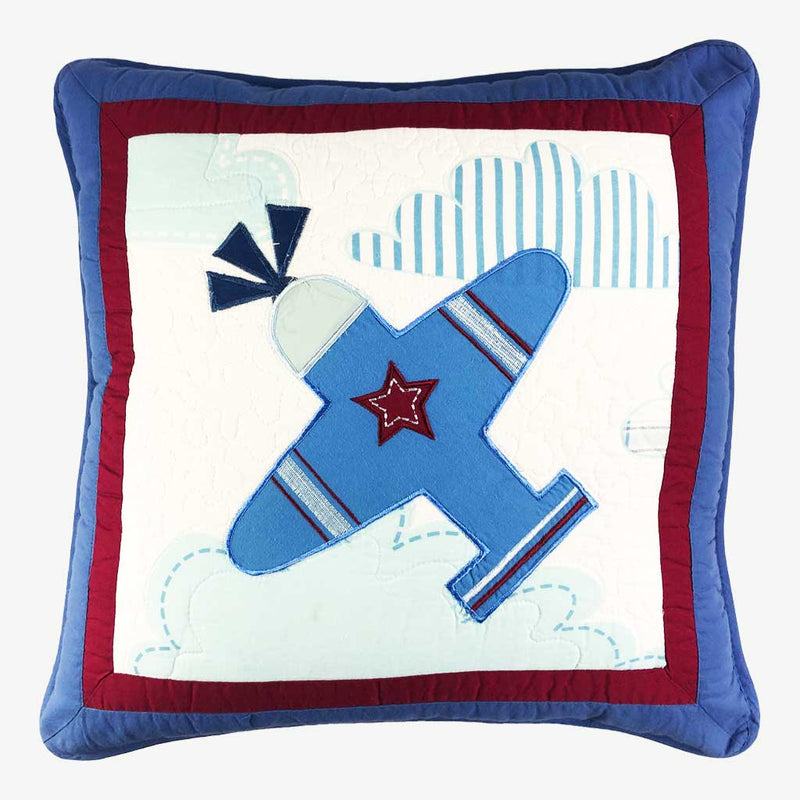 Adonis - Large 100% Cotton Embroidered Airplane Cushion