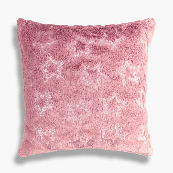 Agena - Fluffy Faux Fur Cushion - Pink