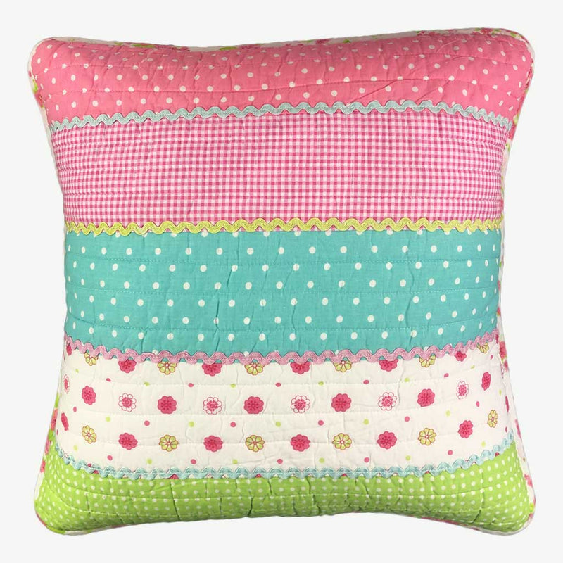 Ana - Large 100% Cotton Quilted Patchwork Flower Cushion