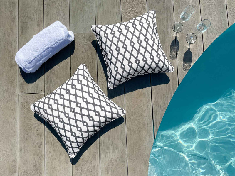 Anemone - Waterproof Outdoor Garden Cushion - Grey