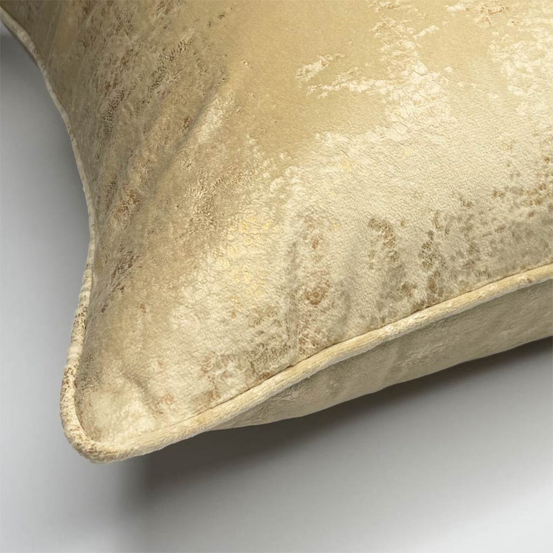 Aurum - Gold Flecks Velvet Velour Cushion - Cream