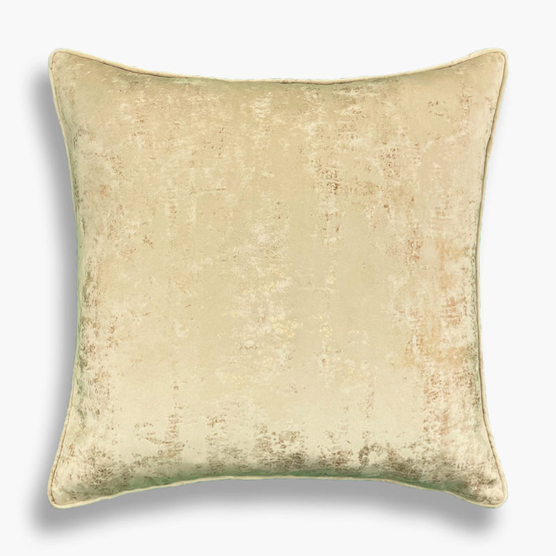 Aurum - Gold Flecks Velvet Velour Cushion - Cream