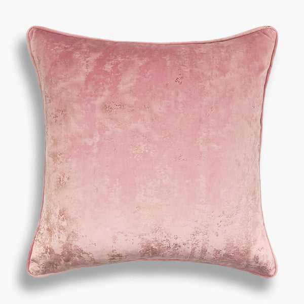 Aurum - Gold Flecks Velvet Velour Cushion - Pink