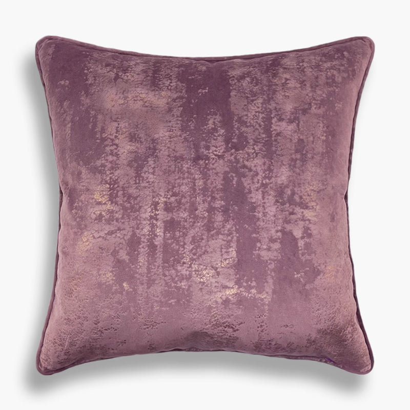 Aurum - Gold Flecks Velvet Velour Cushion - Purple