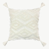 Bianca - 100% Cotton Cream Tufted Cushions with Tassels