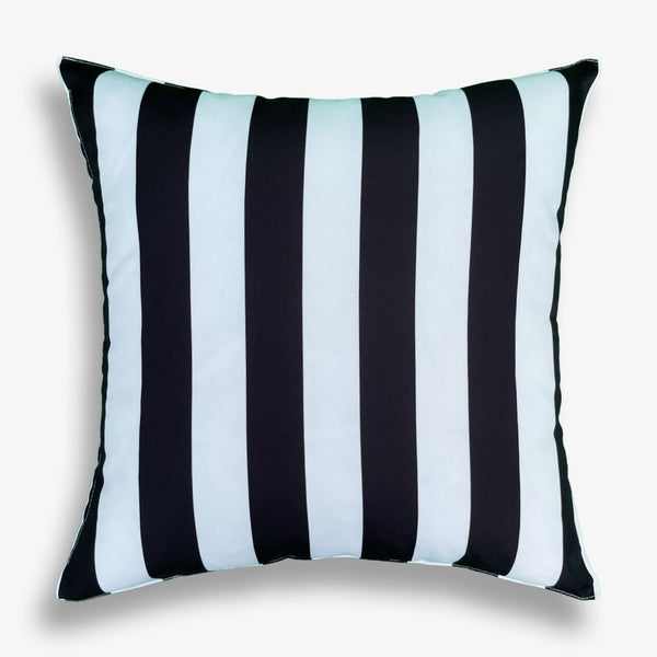 Black & White Striped Waterproof Garden Outdoor Cushion