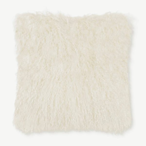 Celenge - Mongolian Faux Fur Cushion - Cream
