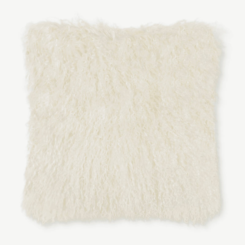 Celenge - Mongolian Faux Fur Cushion - Cream