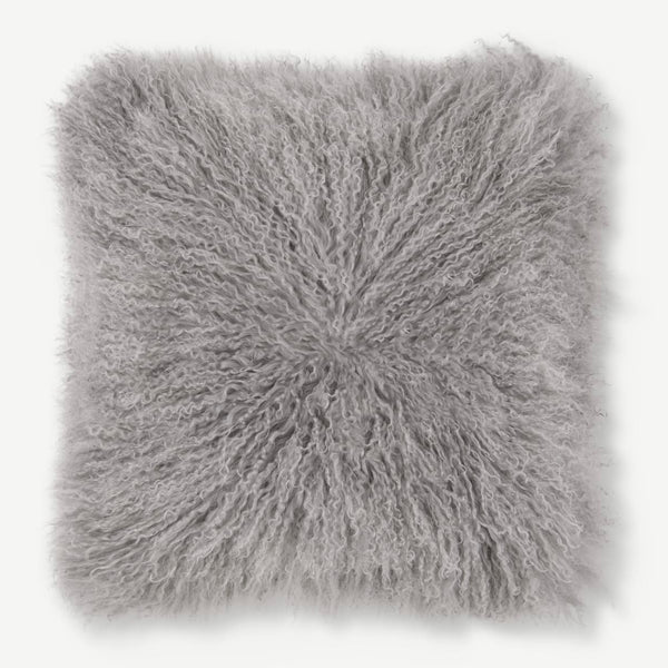 Celenge - Mongolian Faux Fur Cushion - Grey