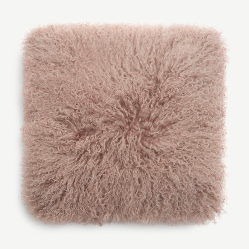 Celenge - Mongolian Faux Fur Cushion - Pink