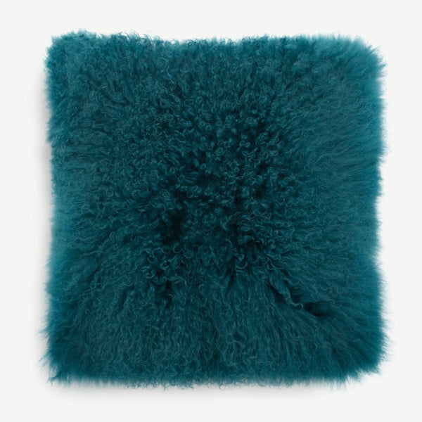 Celenge - Mongolian Faux Fur Cushion - Teal