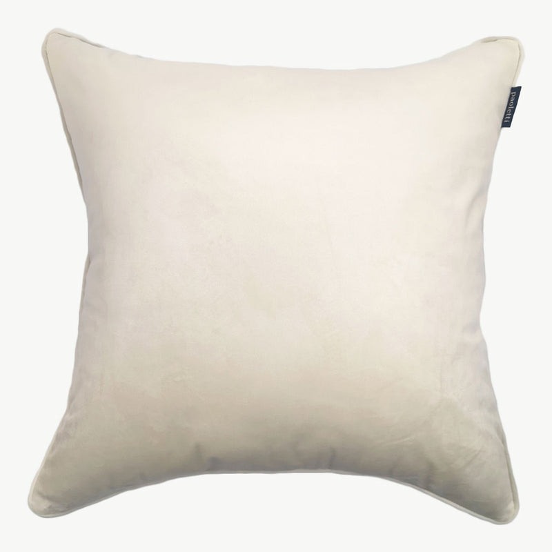 Eloise - Large Velvet Velour Geometric Cushion - Cream