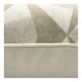 Eloise - Large Velvet Velour Geometric Cushion - Cream