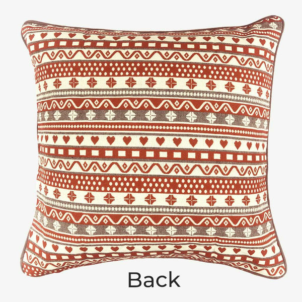 Fusion - 100% Cotton Patterned Cushion - Red