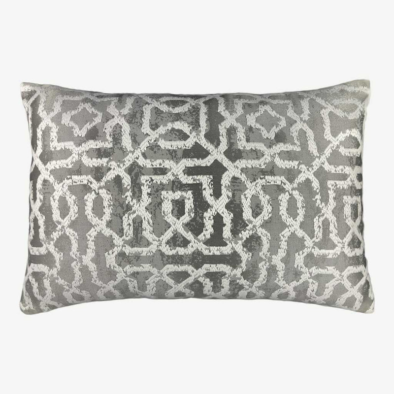 Geo - Geometric Camouflage Rectangle Cushion - Grey