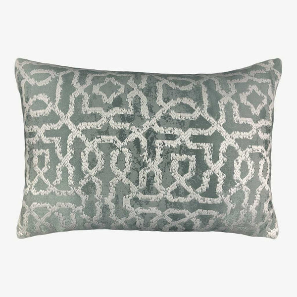 Geo - Geometric Camouflage Rectangle Cushion - Turquoise