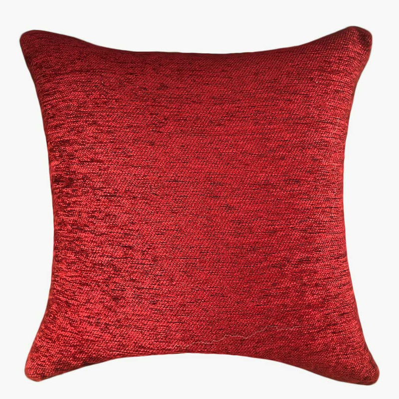 "Home Is Where The Heart Is" - Red Jacquard Cushion