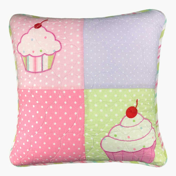Mayo - Large 100% Cotton Quilted Embroidered Cupcake Cushion