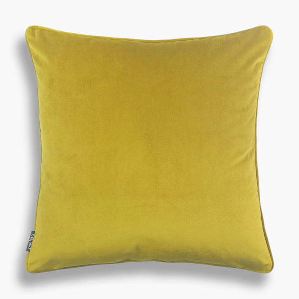 Monte - Embroidered Bee Velvet Velour Cushion - Lime Green