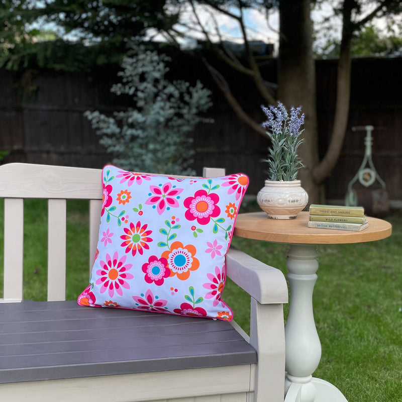 Oceane - Flower Waterproof Outdoor Garden Cushion - Pink