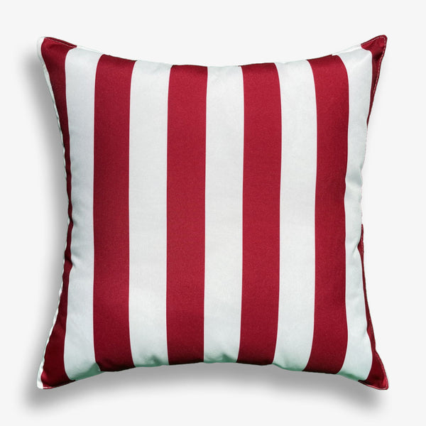 Red & White Striped Waterproof Outdoor Garden Cushion
