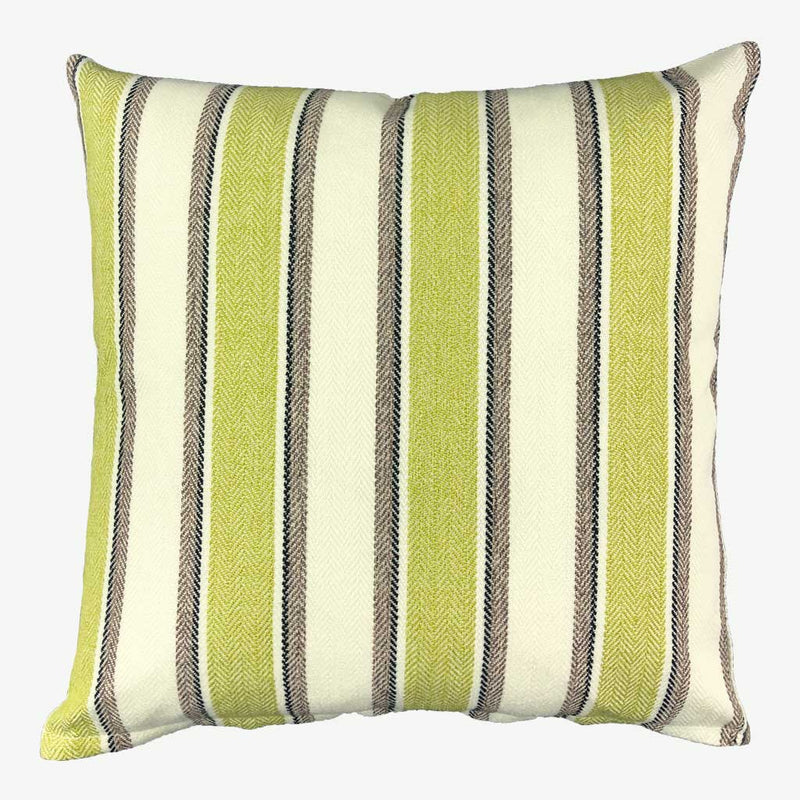 Roman - Hard-Wearing Striped Cushion - Green