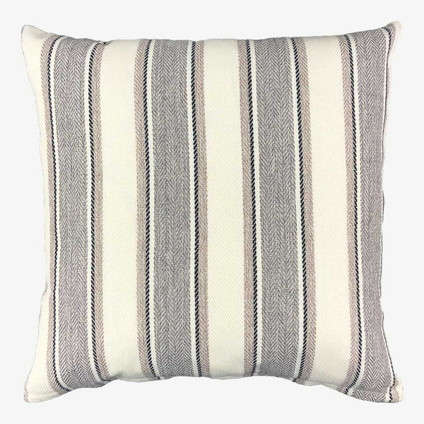 Roman - Hard-Wearing Striped Cushion - Grey