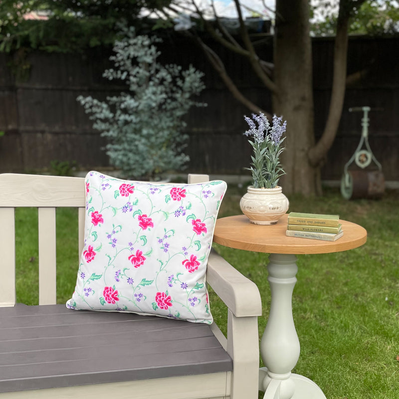 Sabine - Flower Waterproof Outdoor Garden Cushion - Cream