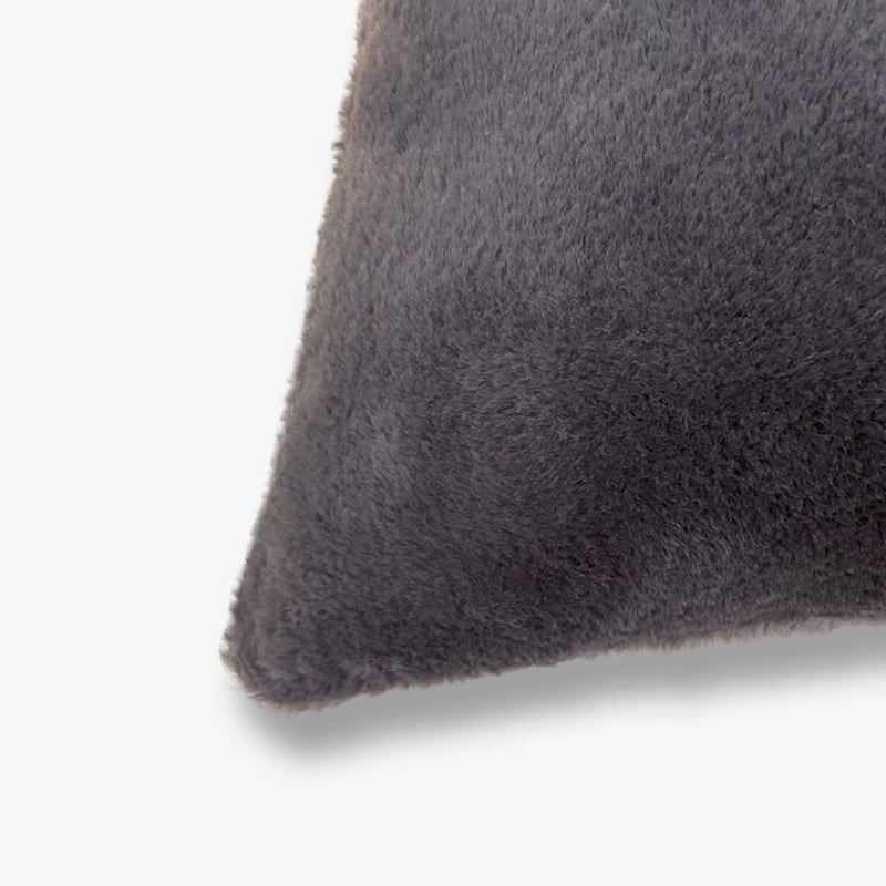 Snuggles - Large Fluffy Faux Fur Cushion - Charcoal Grey