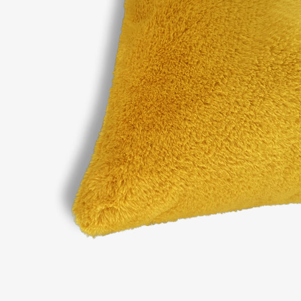 Snuggles - Large Fluffy Faux Fur Cushion - Mustard Yellow
