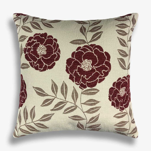 Tilia - Beige Cushion with Red Roses