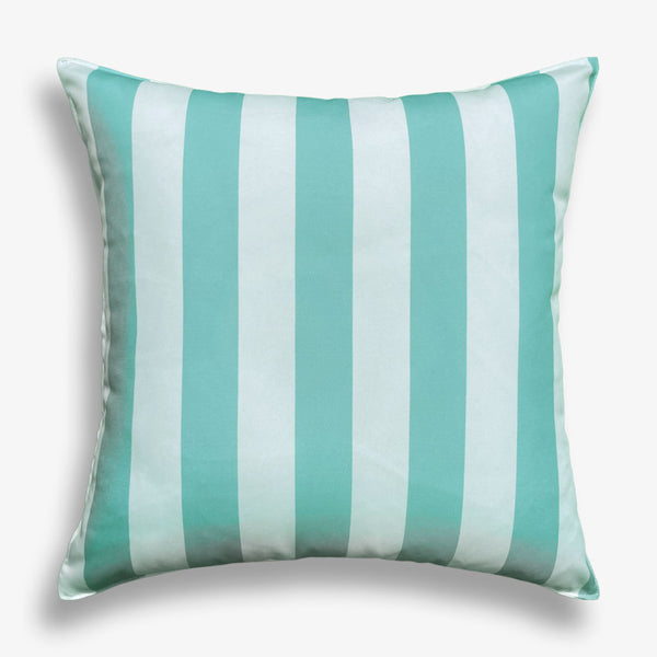 Turquoise & White Striped Waterproof Outdoor Garden Cushion